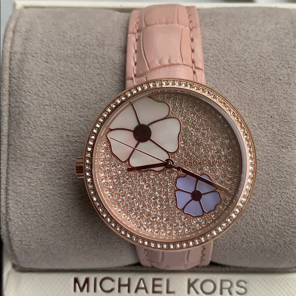 Michael Kors pink flower watch